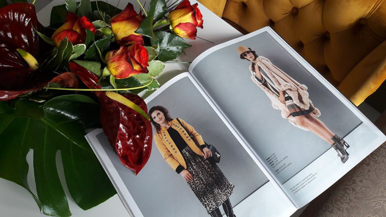 Fashion editorial in a magazine.
